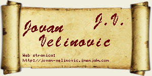 Jovan Velinović vizit kartica